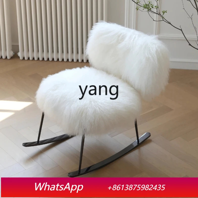 

LTT dressing chair light luxury balcony living room hair leisure chair wool single chair