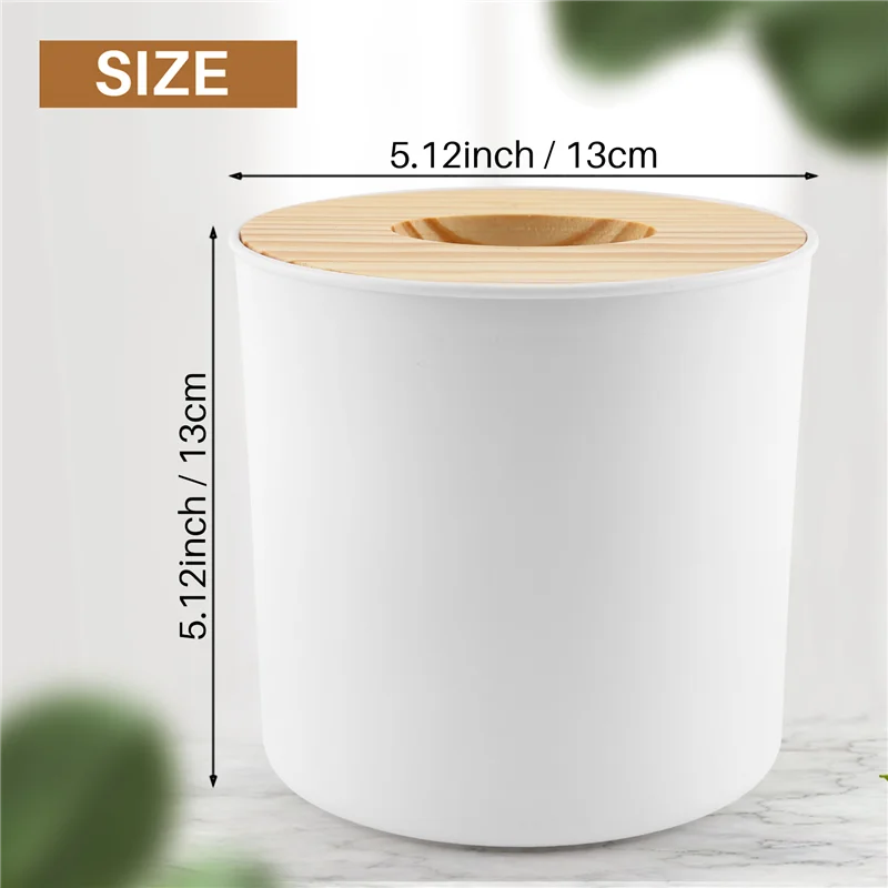 Wooden Cover Round Roll Paper Tissue Tube Household Removable Mini Wooden Tissue Box