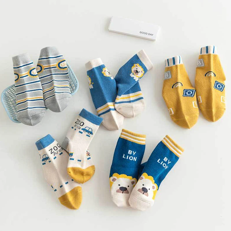 5 Pairs/set Medium Length Children Sock Cartoon Comfort Warm High Quality Baby Socks Kids Socks Four Seasons Newborn Accessories