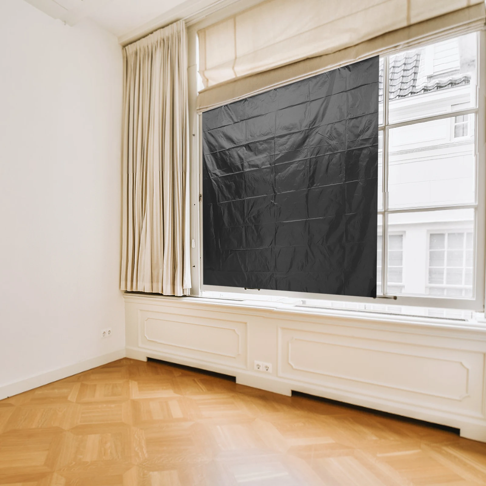 

Portable Blackout 145x300cm DIY Bedroom Dorm Office Travel Light Blocking Drapes Light Blocking Window Shade Window Coverings