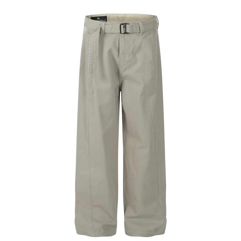 

Мужские джинсы GXFortune в американском ретро-стиле, свободные, прямые, с поясом, повседневные, длинные брюки, классические джинсовые штаны с дизайном «лезвие ножа»