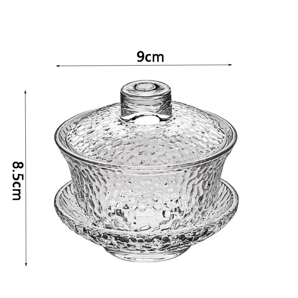 Kung Fu Tea Set 140ml Glass Gaiwan Transparent Thickened Tea Cup Heat Resistant Chinese Traditional Tureen Chinese Restaurant