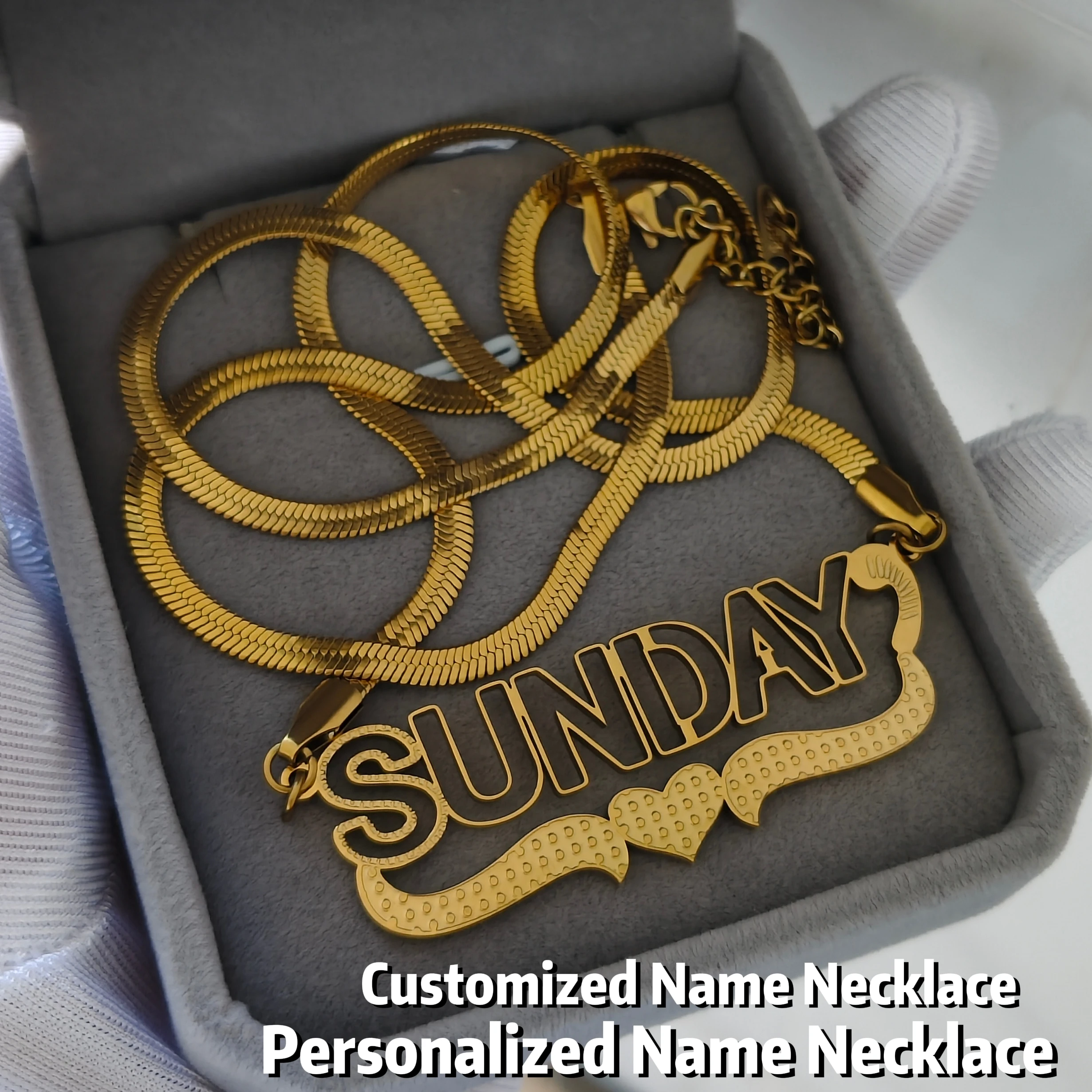 

DHQH Wholesale Customized Name Gold Necklace Personalized Letter/Logo Gold Pendant Personalized Valentine's Day Gift Direct Sale