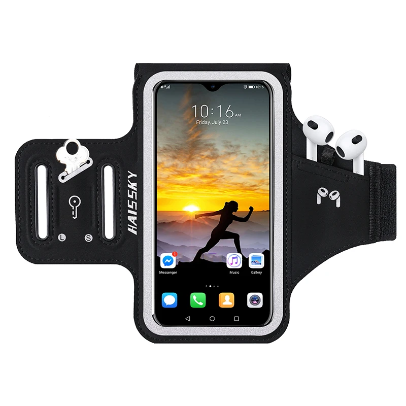 HAISSKY Earphone Holder Running Sport Armband Case For iPhone 14 Pro Max 14 Plus 13 12 11 GYM Workout Arm Bag For Samsung Xiaomi