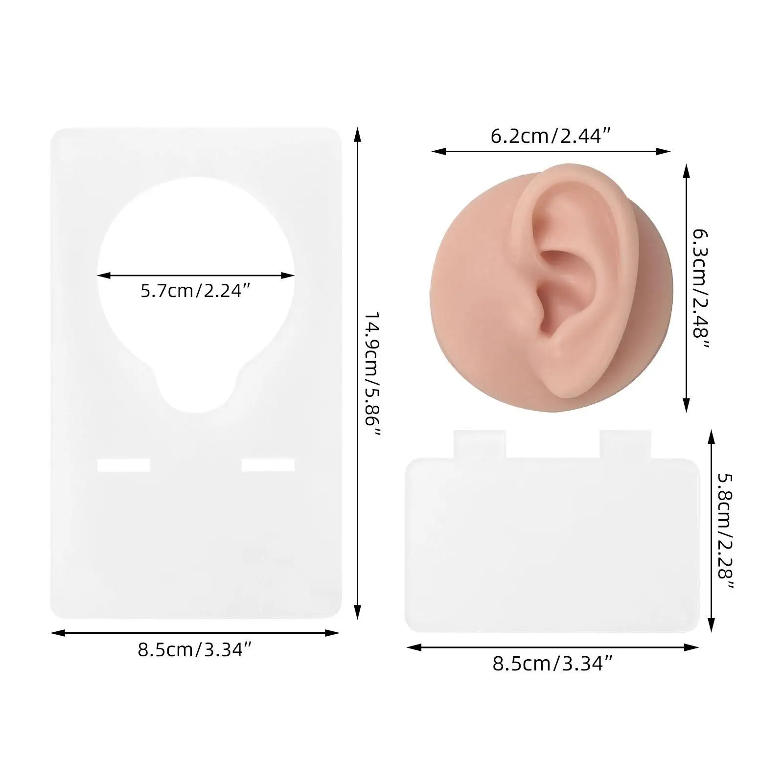 Silikonowe rekwizyty do ekspozycji ciała z uchem i stojakiem ekspozycyjnym 3D, elastyczne, wielokrotnego użytku