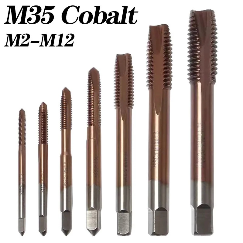 الكوبالت برغي الموضوع الحنفية لقم الثقب ، دوامة أو وأشار الناي ، متري M2-M30 الصنابير آلة ، الفولاذ المقاوم للصدأ ، HSS-CO ، M35 ، اليد اليمنى