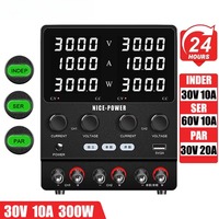 NICE-POWER SPS3010-2KD 30V 60V 10A 20A 300W 600W Dual Channel Output Lab DC Power Supply Voltage Regulated Three Channel
