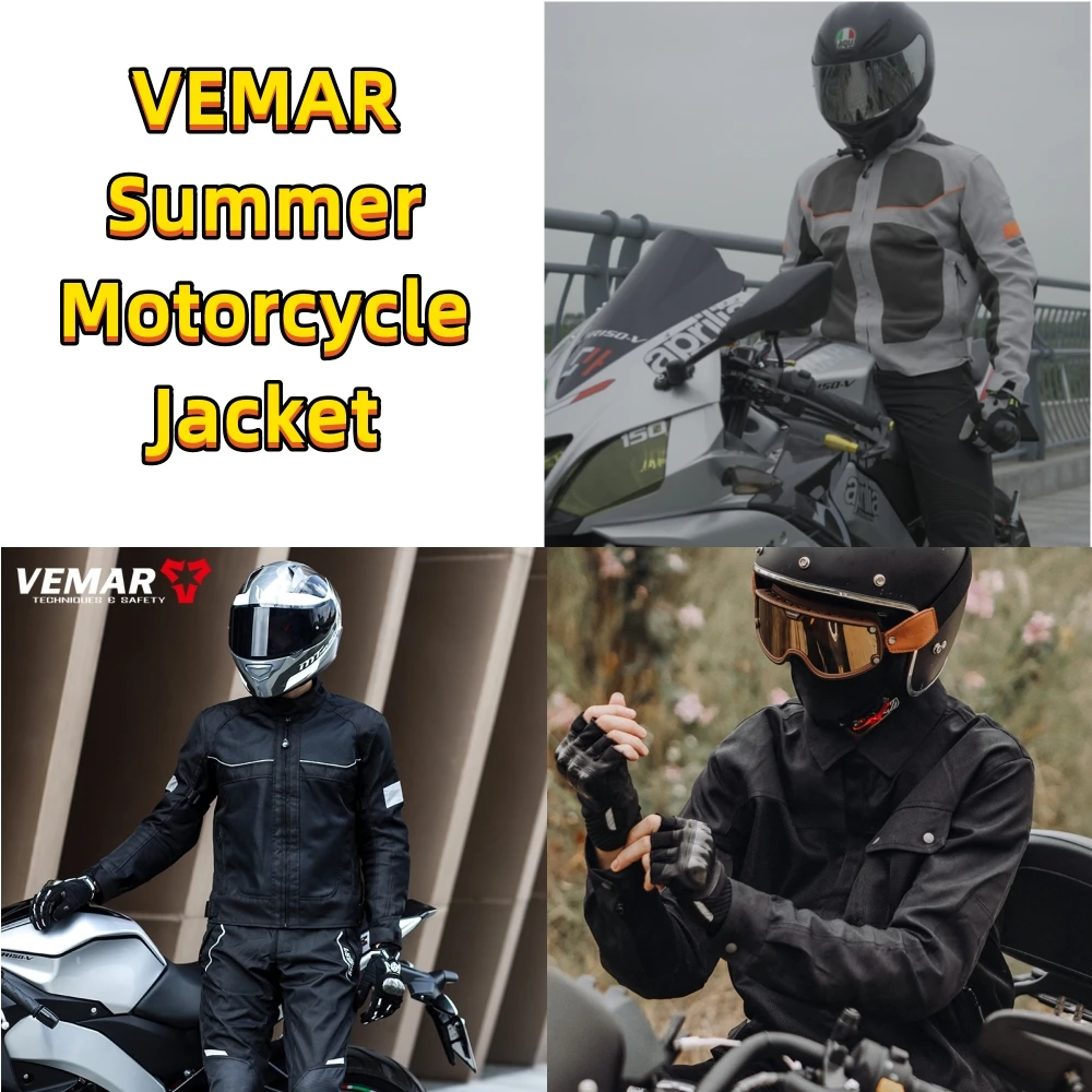 

VEMAR Summer Motorcycle Riding Jacket CE Protector Breathable Mesh Motorcycle Motocross Riding Jacket Gear