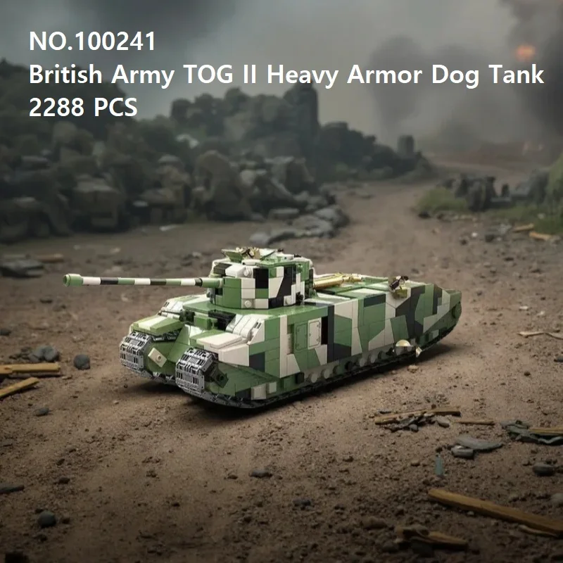 

2288pcs Military Assembly Building Blocks MOC British Army TOG II Heavy Armor Dog Tank Model Educational Toy Gift for Boys