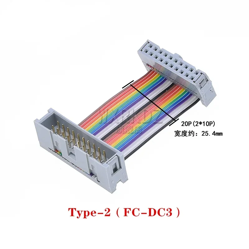FC to DC3 2.54MM Pitch IDC Color Flat LED Screen Connection JTAG Download Line 10P/14P/16P/20/26/30/40/64 Pin GPIO Ribbon Cable
