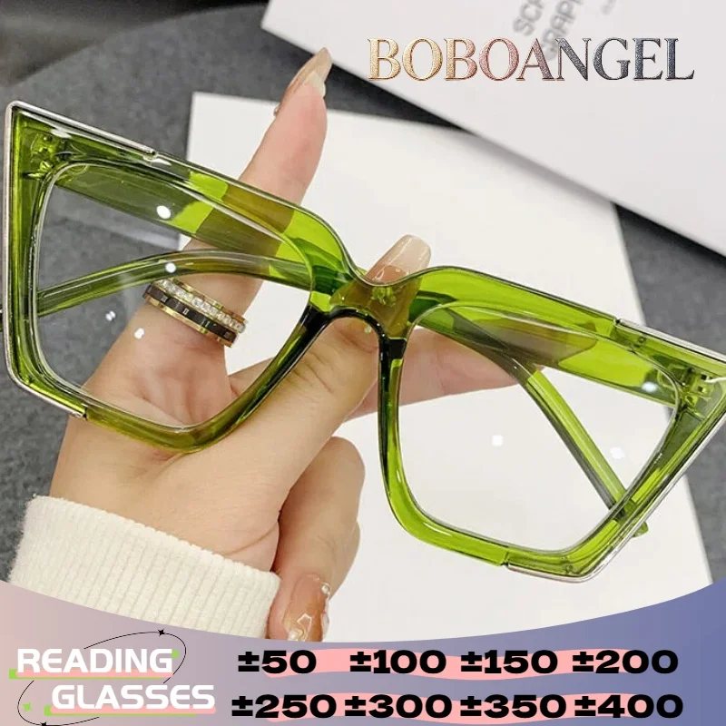 

BOBOANGEL Anti Blue Ray Prescription Glasses Women Progressive Reading Glasses Trendy Cat Eye Frame Myopia Optical Eyeglasses