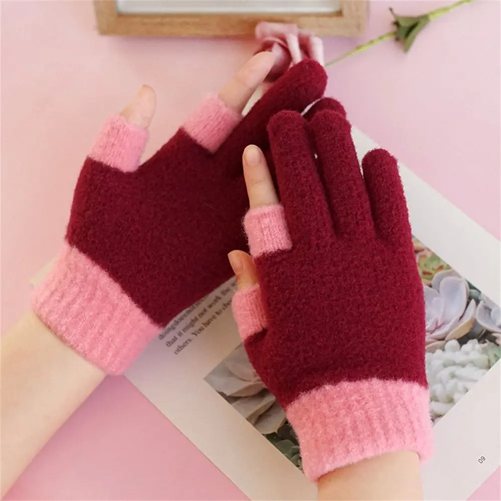 Student Elastic Men Women Plus Velvet Thick Warm Mittens Arm Warmers Touch Screen Gloves