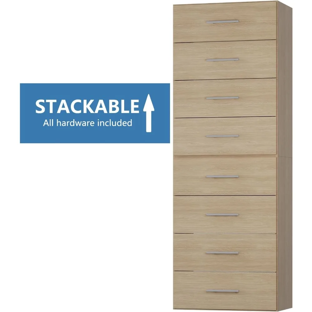 Sistema modular de organizador de armário de madeira para soluções de armazenamento walk-in, armazenamento eficiente de roupas em unidade de torre curta de 4 gavetas