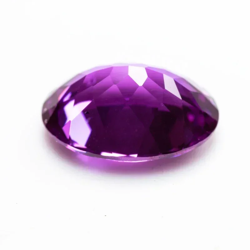

Lab Grown Sapphire Oval Shape Purplish Red Color Charms Gemstones Beads Diy Jewelry Making Material Selectable Certificate