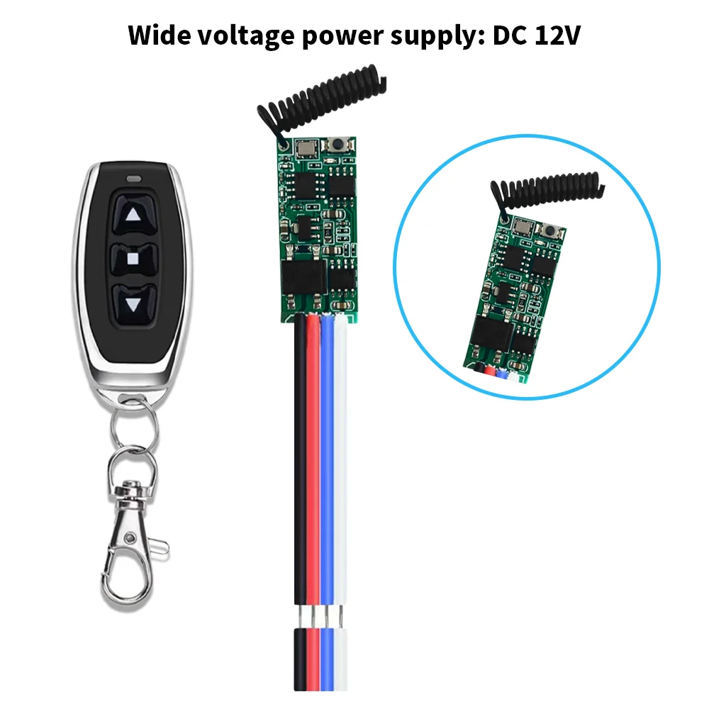 433MHz RF universal micro motor remote control switch, DC 6V/12V/18V/24V relay module, 50-meter transmitter, wireless receiver s