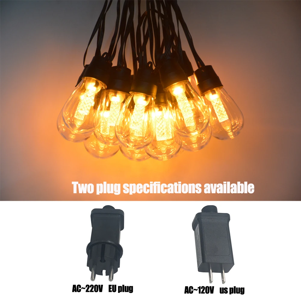 S14 Outdoor DIY LED String Lights 3Modes Adjustable Remote Control Lights Bulbs for Patio Garden Outside Backyard Christmas