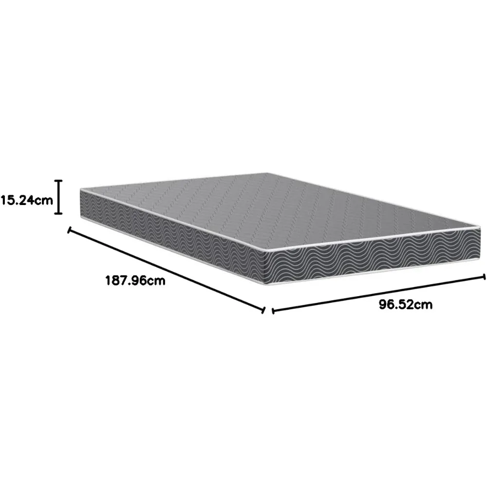 American-Made 6-Inch Waterproof High-Density Foam Mattress with Diamond-Quilted Breathable Cover