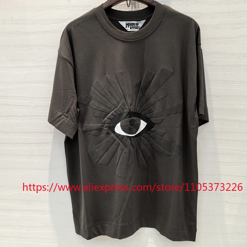 HOUSE OF ERRORS High Street Style 3D Letter Printed Grey T Shirt Trendy Unisex HOUSE OF ERRORS