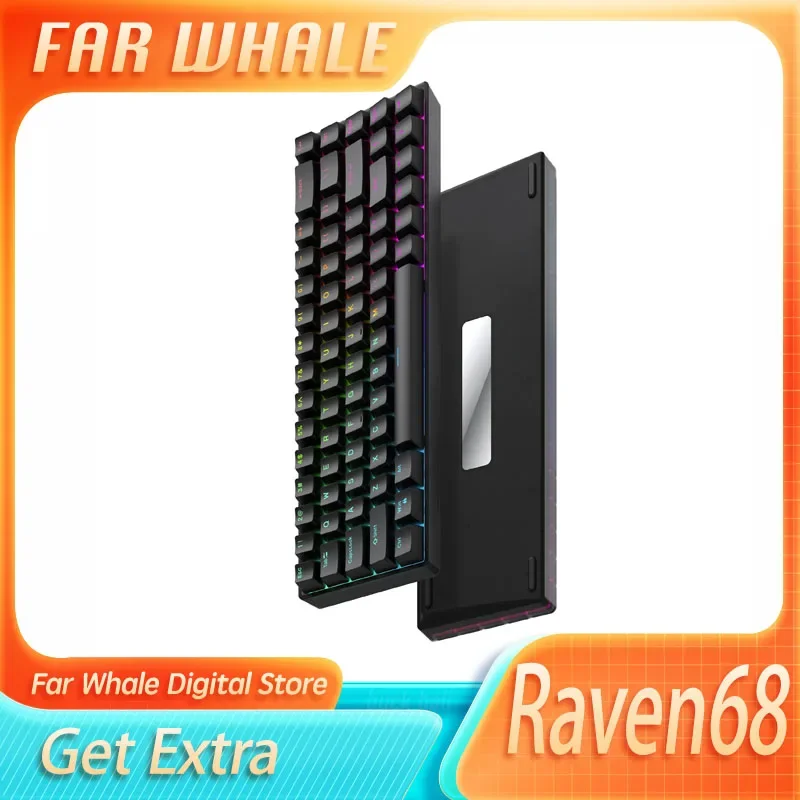 

CIY Raven68 Mechanical Keyboard Wired Hot-Swap Magnetic Axis Customized 68 Key Ergonomics Keyboard Rgb For Gamer Office Gifts