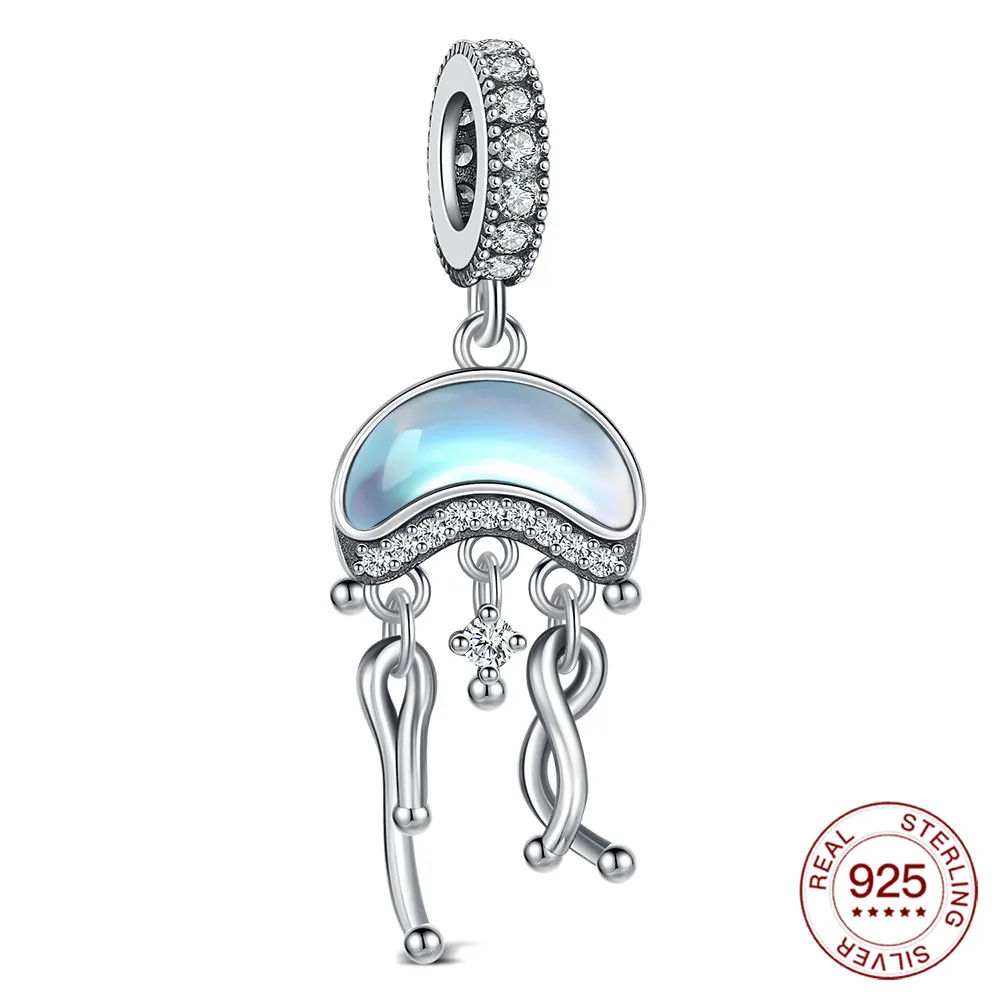 925 Sterling Silver Turtle Dangle Charm with Blue Opal