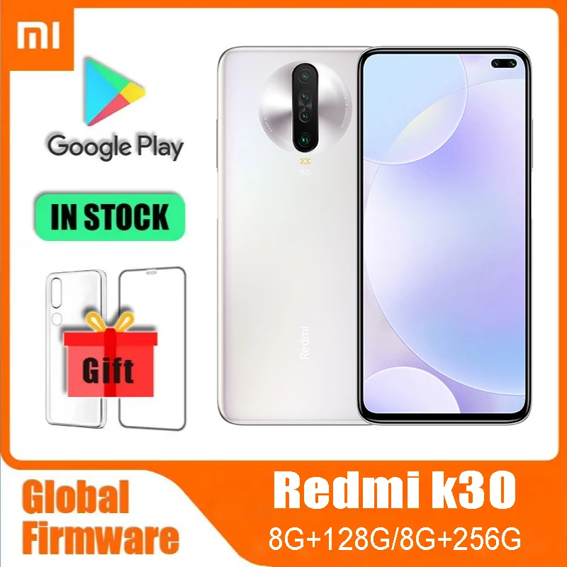 Xiaomi-Smartphone Android Redmi K30 5G, micrologiciel global, 64MP, débloqué, 4500mAh, 6.67 pouces, 8G, 256G, Snapdragon 765G, téléphone d'occasion