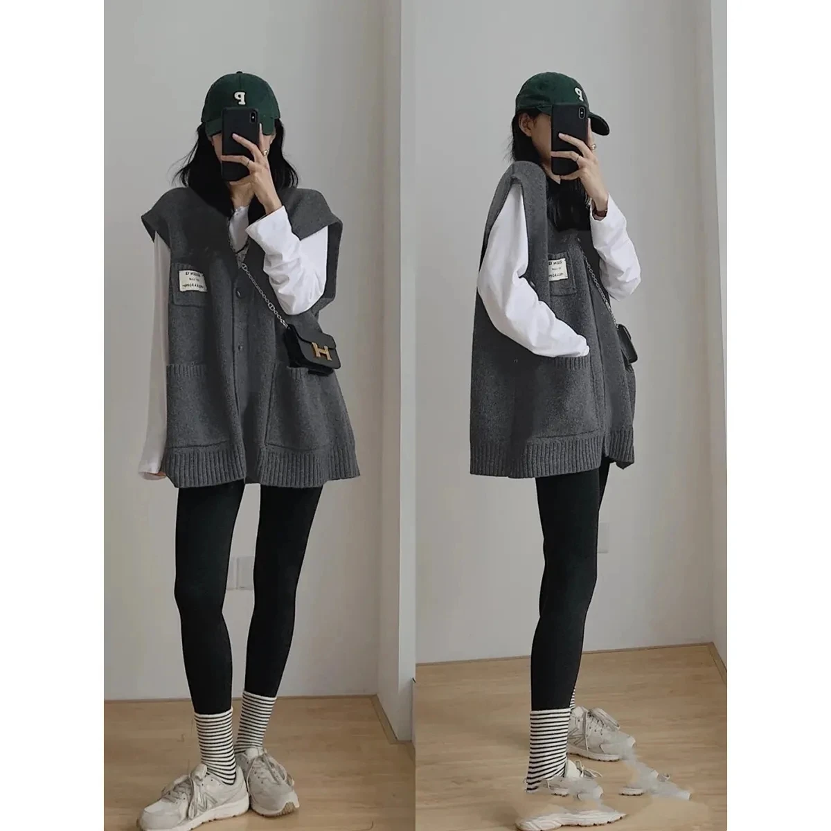 

Loose Women's Knitted Jaet Spring Autumn Large Size College Sle Outerwear Layering ket Knitted Open Cardigan Vest Top