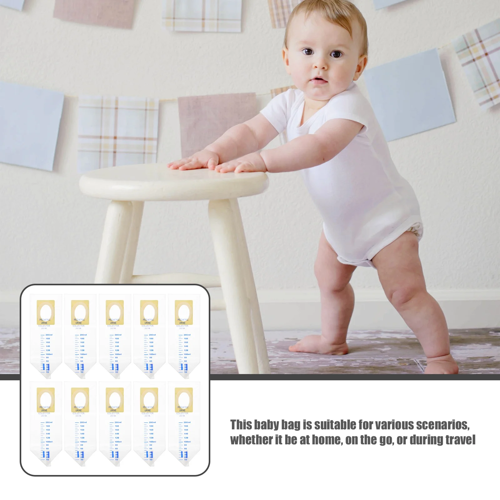 

20Pcs Urinal Bags Pediatric Clear Leakproof Urine Collection Portable Disposable Large Capacity Travel Home Use