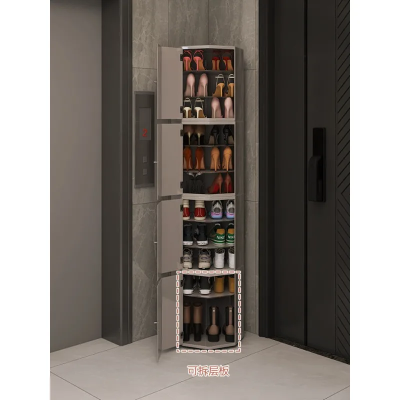 Light luxury rotating shoe cabinet,  porch cabinet 2026 popular large-capacity cold-rolled steel storage cabinet