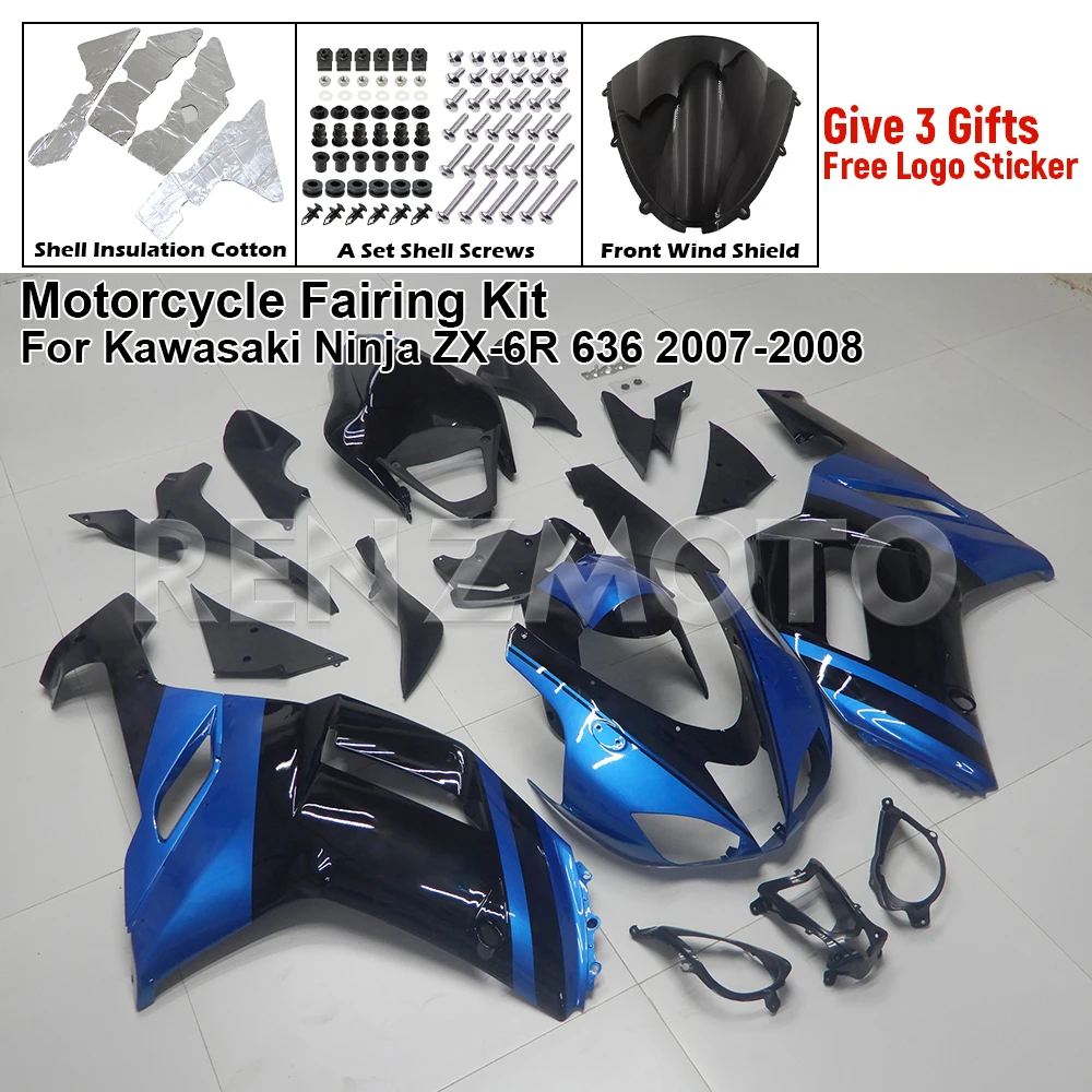 

Новый комплект обтекателя мотоцикла из АБС-пластика для Kawasaki Ninja ZX6R 636 ZX-6R 2007 2008 07 08, индивидуальный цвет