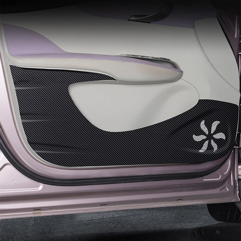 

For BYD Dolphin ATTO 2 2021-2024 Car Door Anti Kick Pad Carbon Fiber Leather Texture Anti Dirt Protective Sticker Auto Accessory