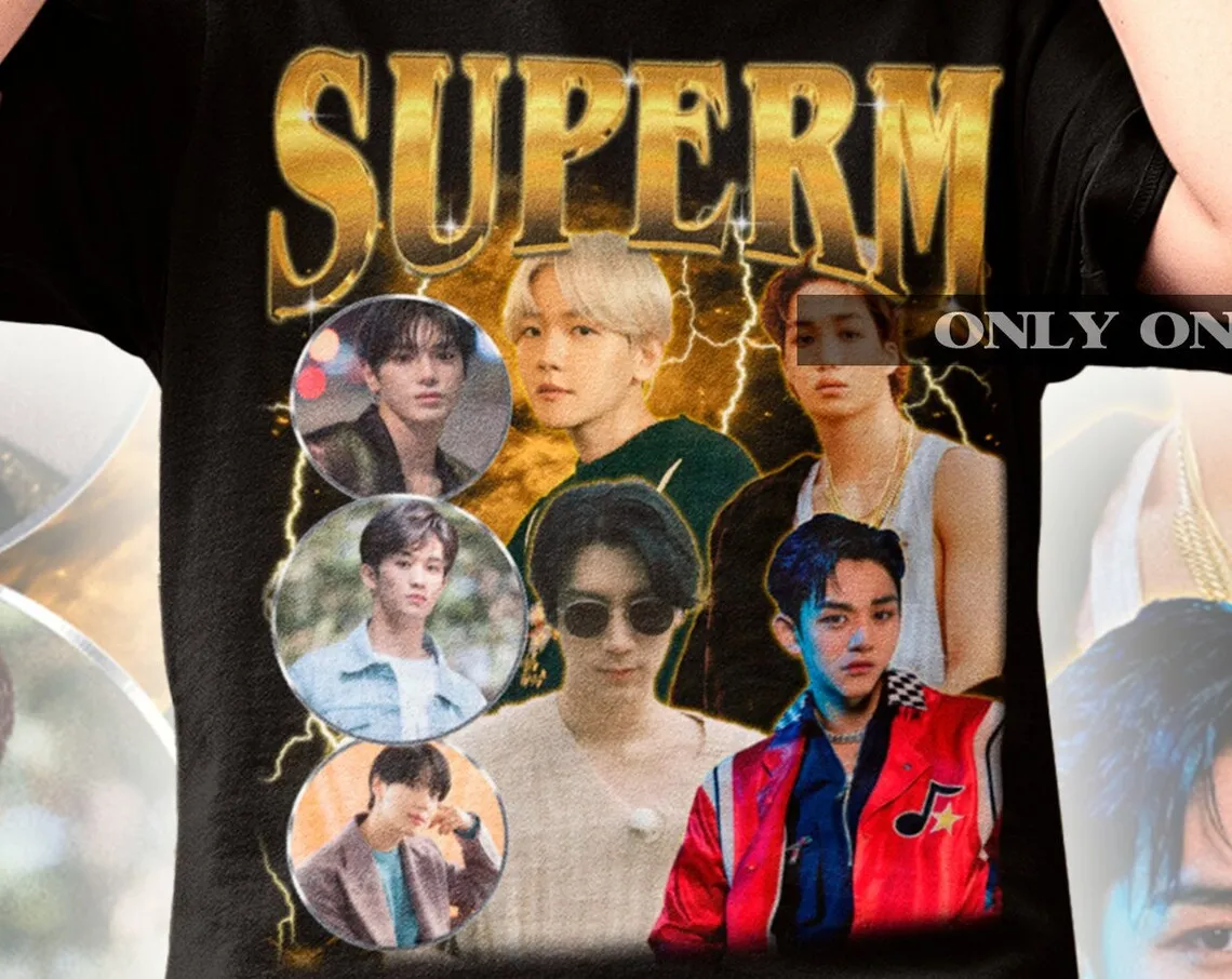 Superm Retro Bootleg Shirt - Superm Kpop Tee - Sumperm Fan T-shirt - Superm Merch - Lucas - Kai - Taemin - Baekhyun - Taeyong