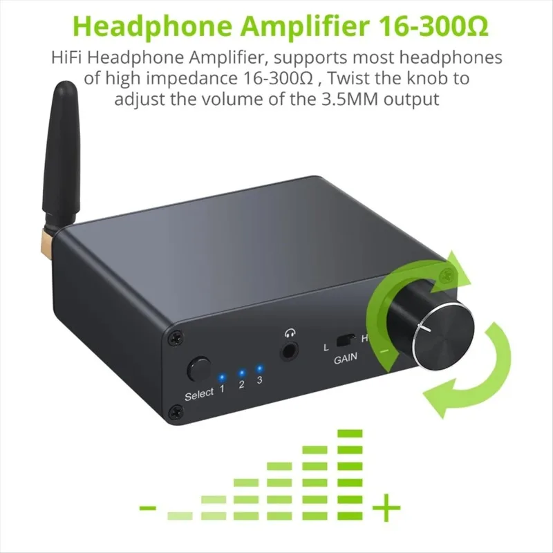 

KK-B2-192k DAC Converter with Headphone Amp Digital to Analog Converter 3.5mm Audio Adapter