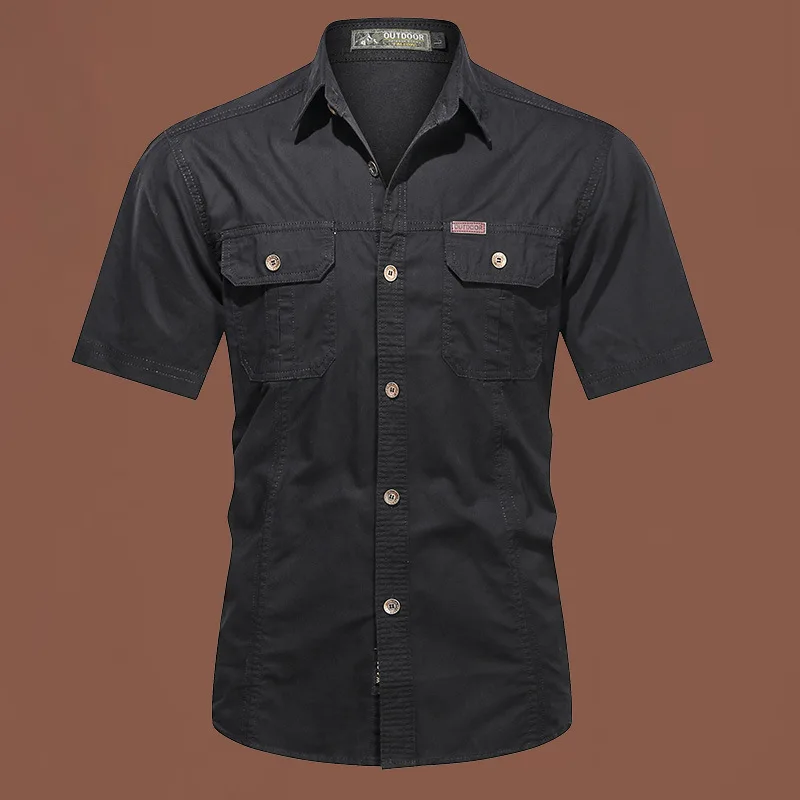 

Men's Short Sleeved Outdoor Workwear Shirt, Loose, Breathable, Soft Workwear
