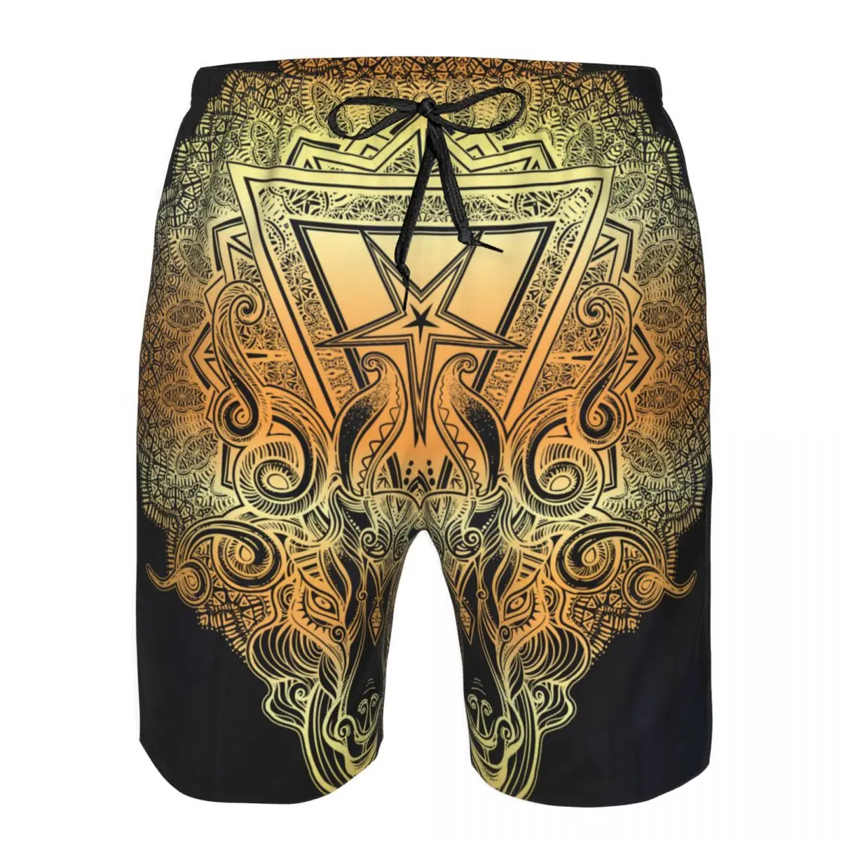 

Mens Swimwear Swim Short Trunk Pentagram Head Of Demon Baphomet Satanic Goat Beach Board Shorts Swimming Surffing shorts