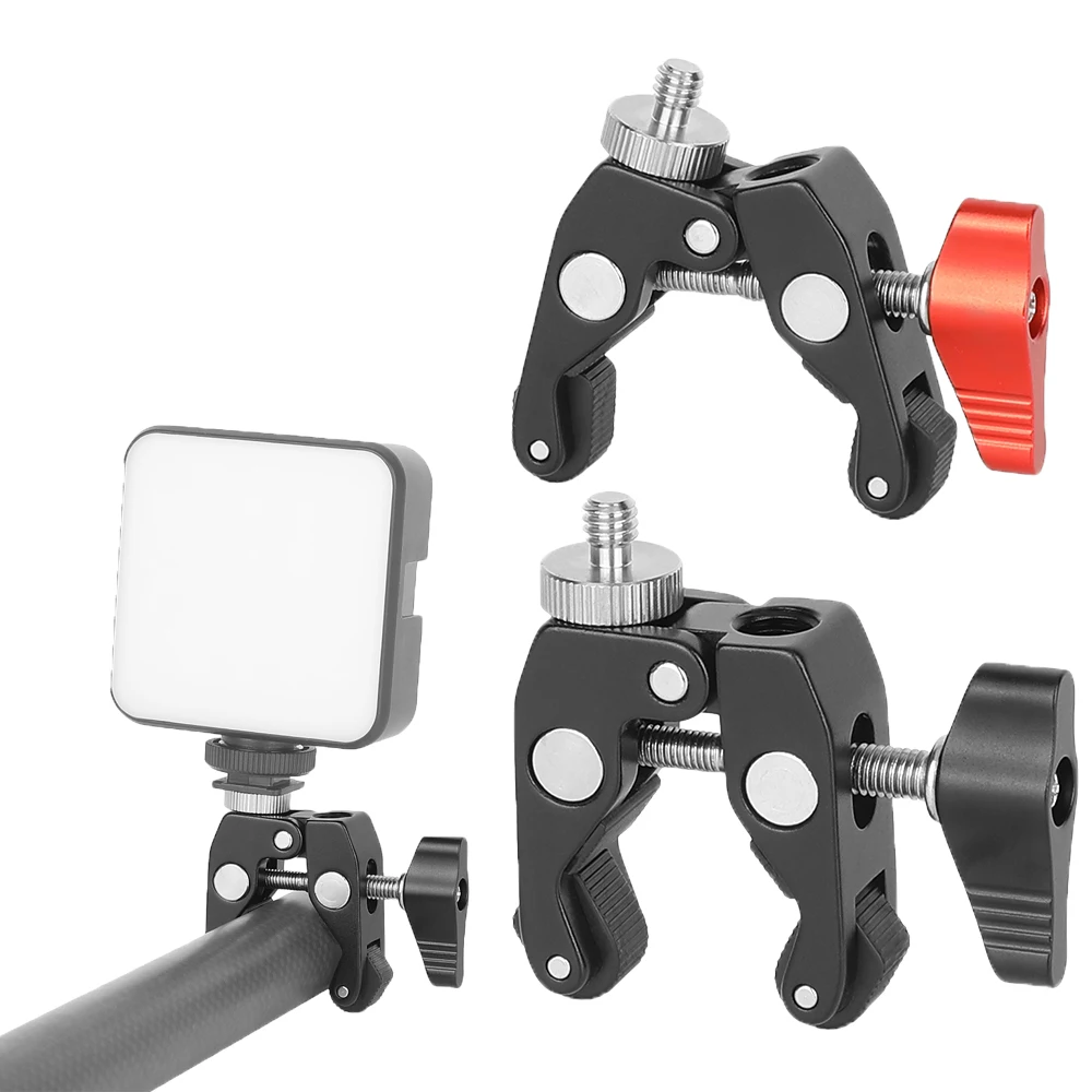 

HDRig Super Clamp Зажим для труб Монтажный стержень с винтами 1/4 "-20 «мама» на 1/4"-20 «папа» для DSLR Rig ЖК-монитор Студийный свет