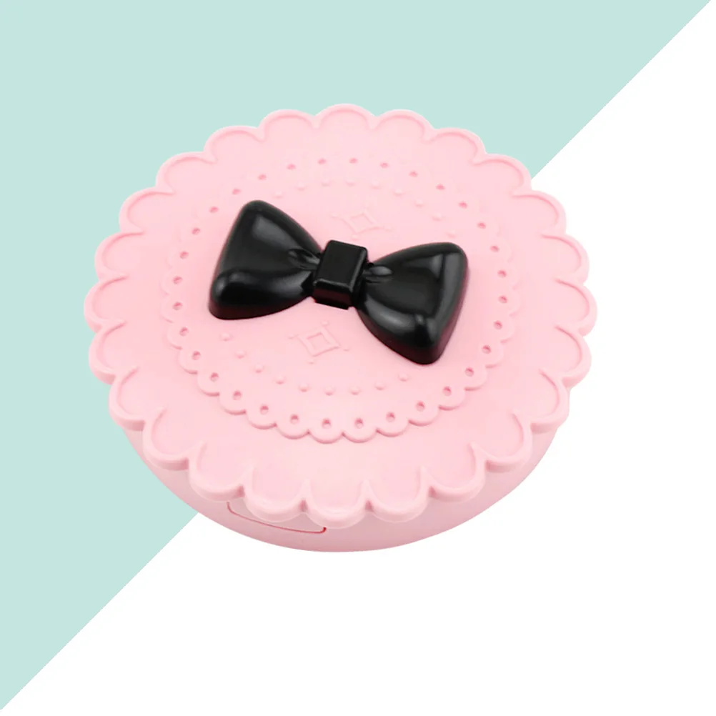 

1pc Fake Eyelash Storage Box Pink Eco-Friendly With Mirror Cute Bowknot Design Portable Eyelash Case For Women