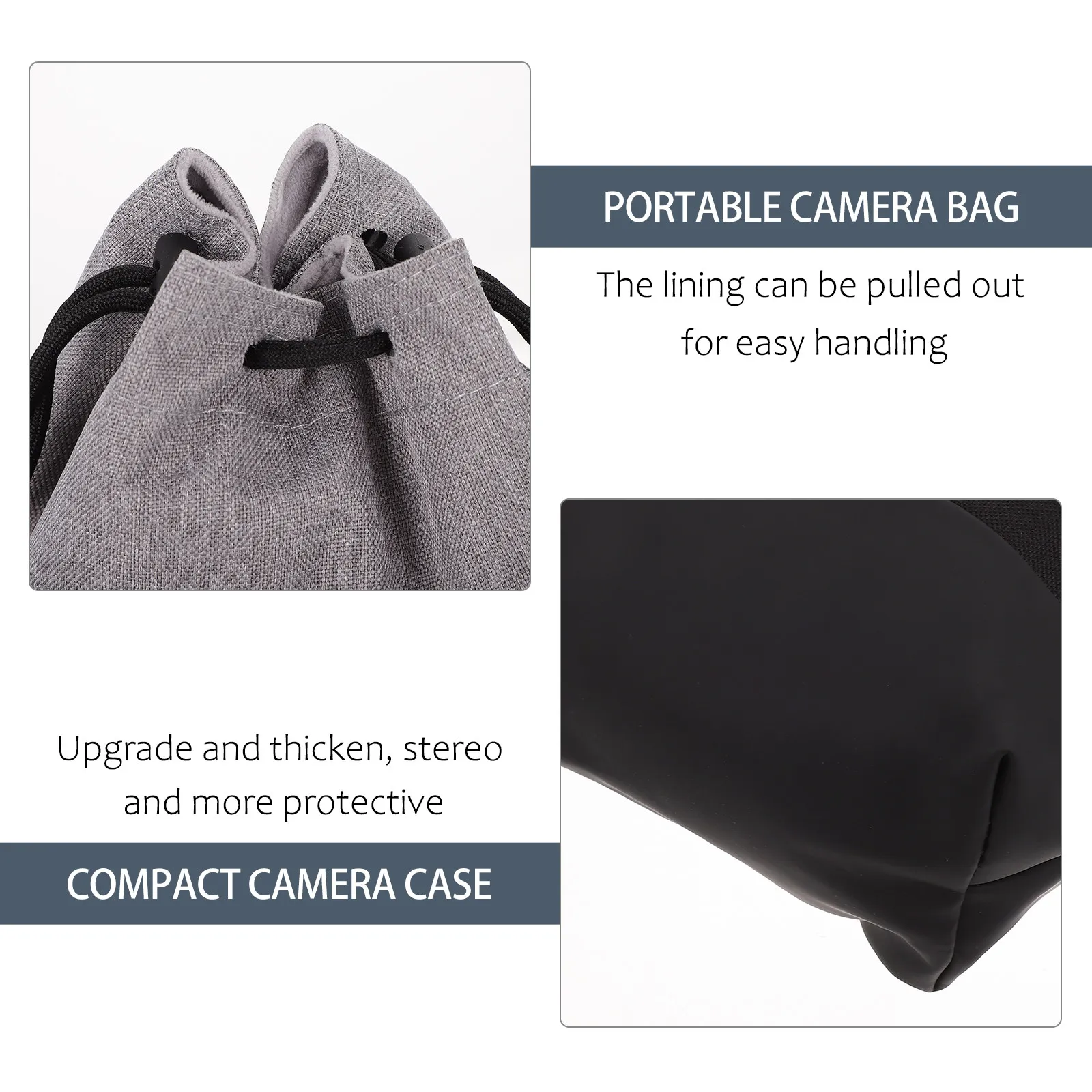 1Pcs Stylish Compact Camera Carrying Case Oxford Cloth Padded Storage Bag for Dslr Mirrorless Camera and Accessories Travel