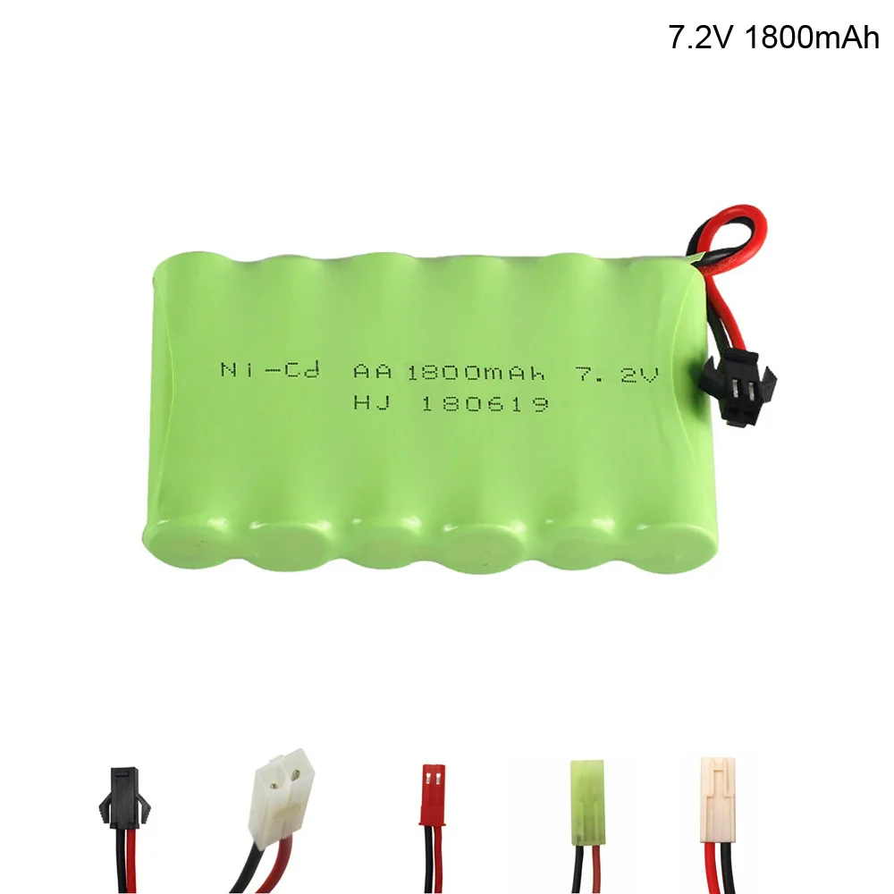 7.2V 1800mAh Ni-CD Battery 6x AA 7.2V battery Pack High Quality toys battery for RC car ship robot gun tank truck battery group