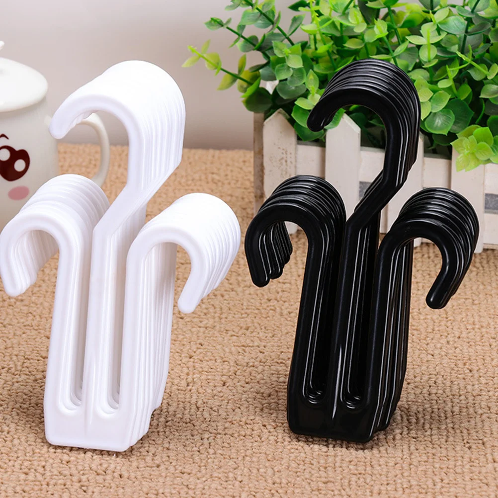 

24pcs Shoe Hooks Plastic Double-Hook Hanging Organizer For Shoes Sandals Slippers Bike Storage Shoes Hanger Rack