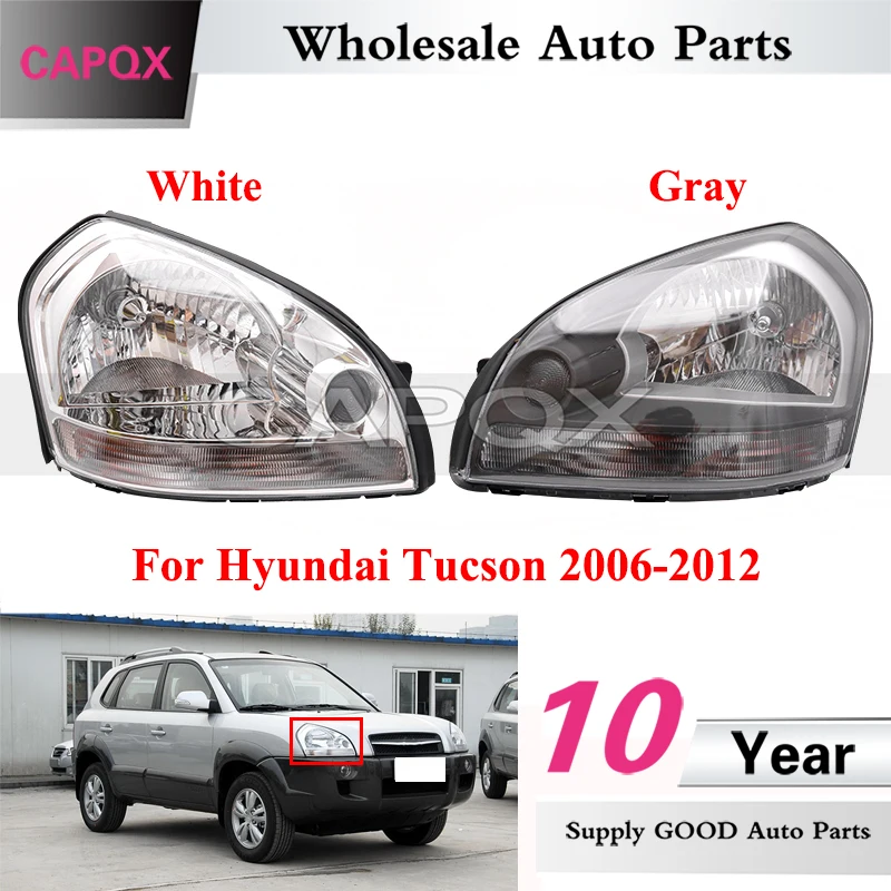 

CAPQX Car Front Bumper Headlight For Hyundai Tucson 2006-2012 Head Light Headlamp Head Lamp