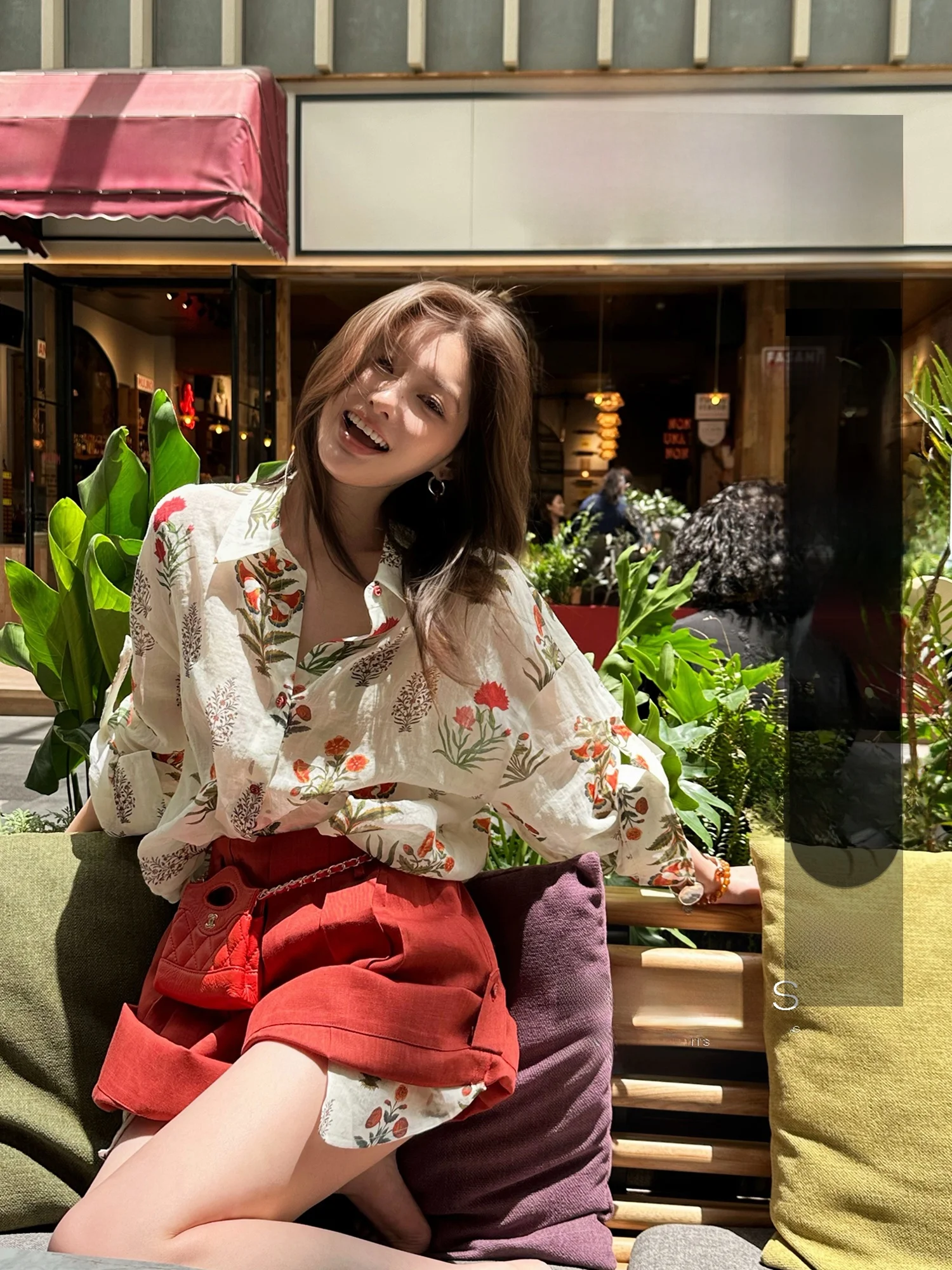 

KAS Original Faionable Bal Loose Linen irt orts Set Turn-Up Hemline Two-Way Wear Women's Summer Breathable Ski...