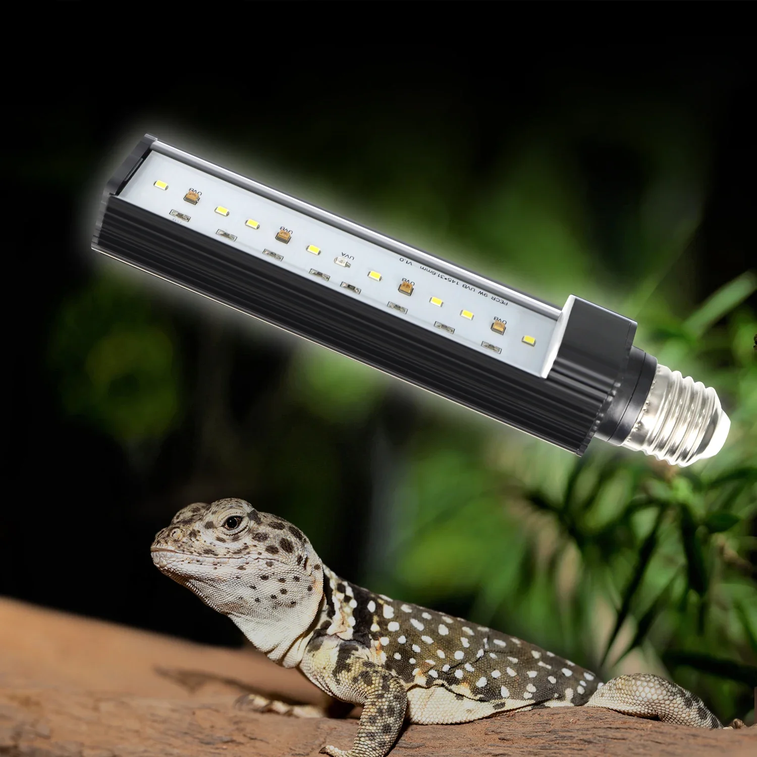 

LED UVA + UVB Sun Lamp Reptile Light for Amphibian Turtle Bearded Dragons Chameleon Lizard and Snake