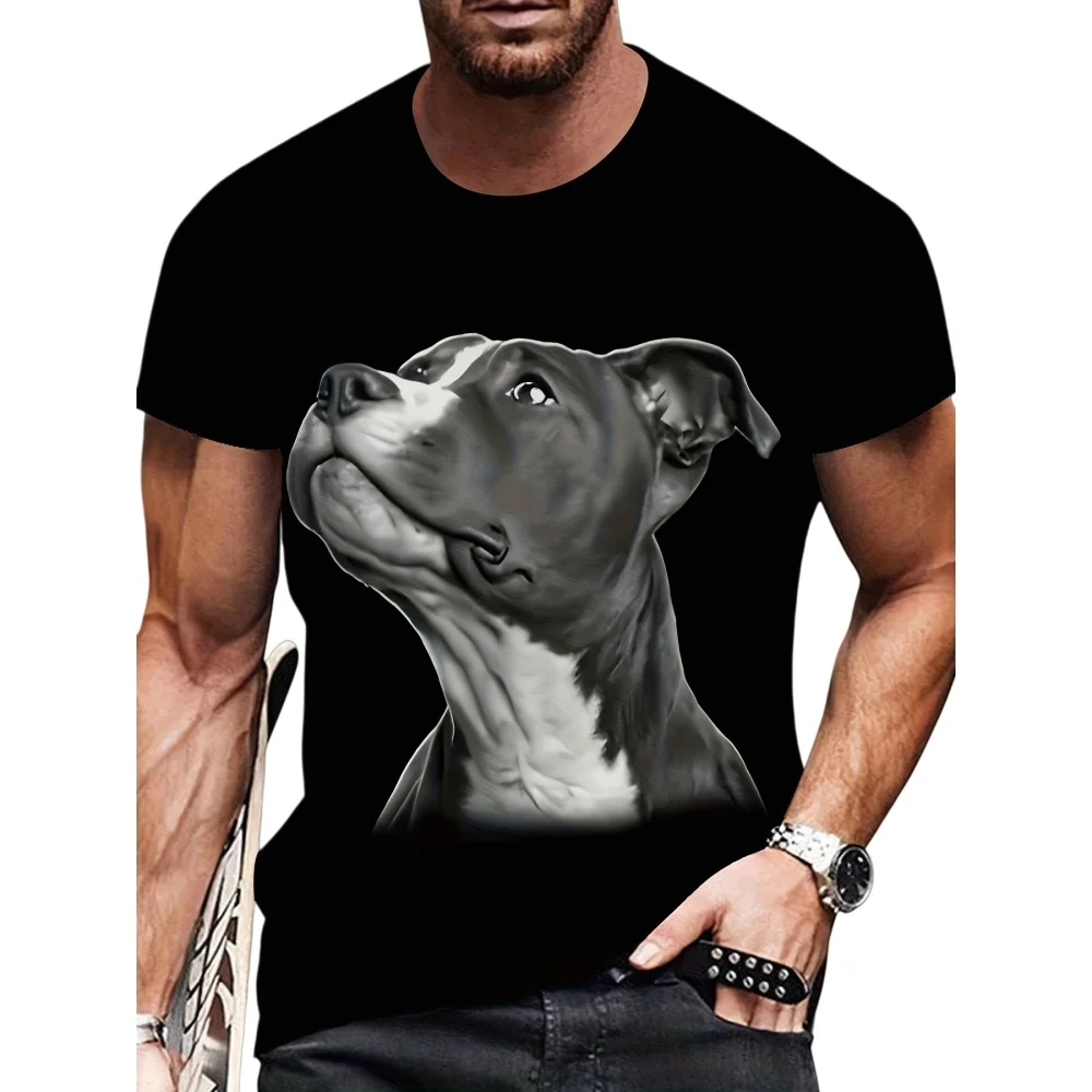 

Летняя забавная футболка с изображением хаски, простая и модная, мужская, больших размеров, с 3D-печатью, в уличном стиле, повседневная, для спорта