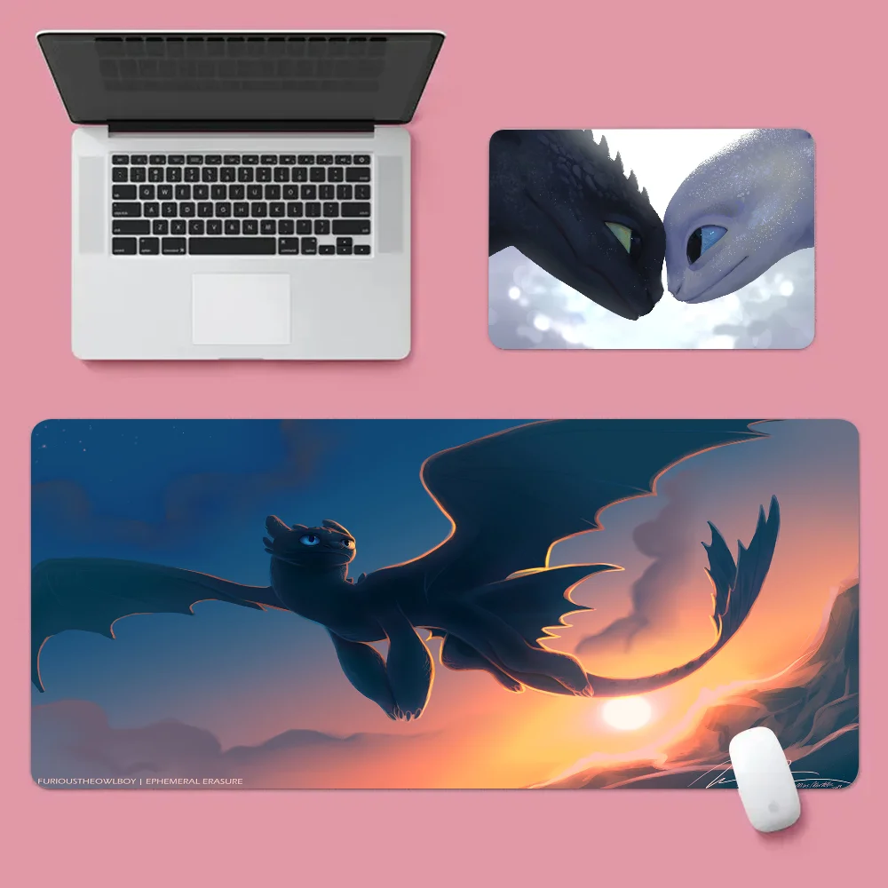 Toothless Fury Dragon 80x30cm XL Lockedge PC Gaming Mouse Pad Gamer Desk Mats Keyboard Pad Mause Pad Muismat