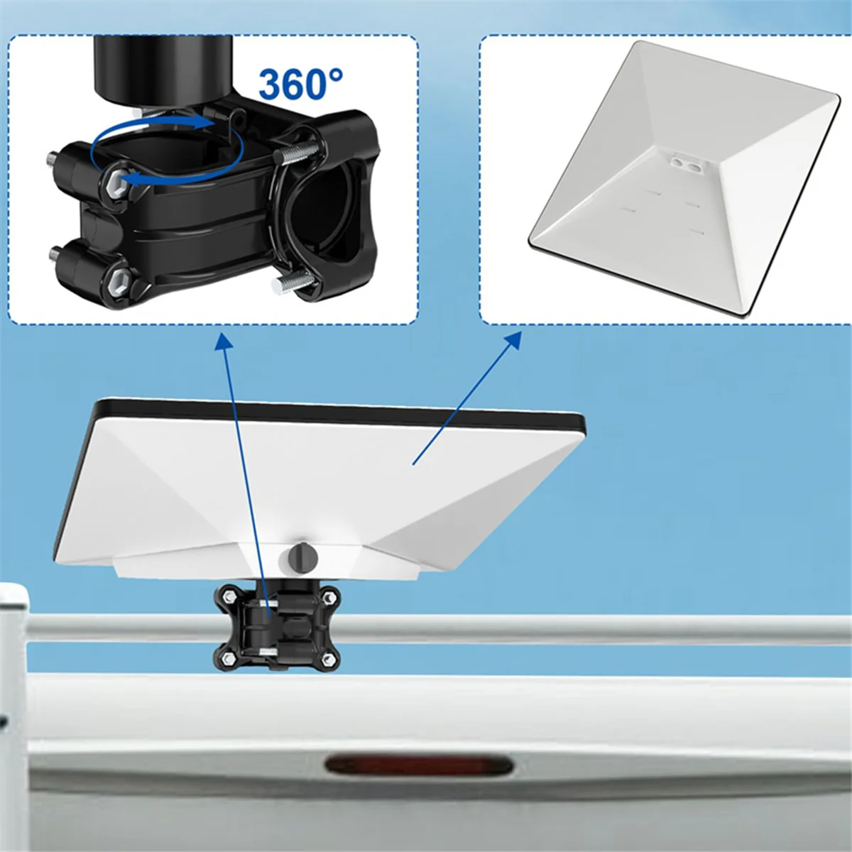 SSR For Mini Mount Adapter Adjustable Pole Mount Round Aluminum Alloy for Mini Connector RV Accessories