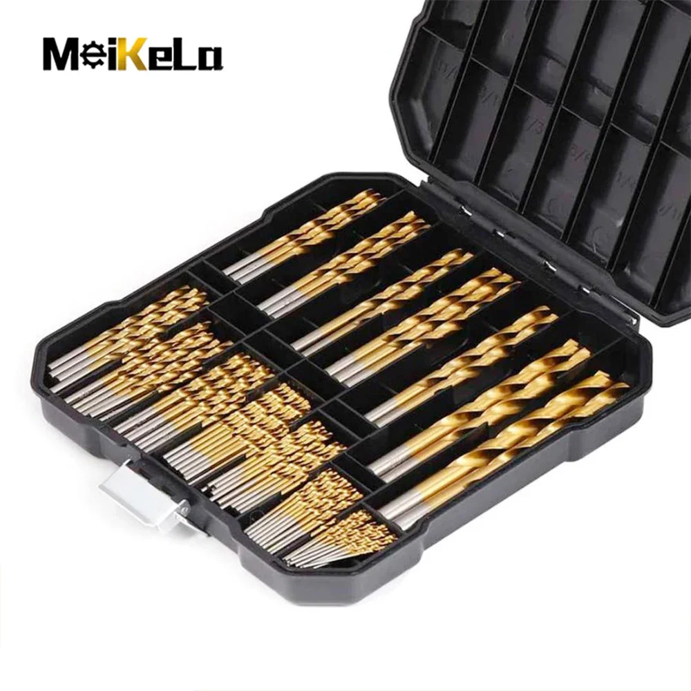 99 Pcs Titanium Drill Bit Set for Steel Wood Plastic, Metal Copper Aluminum Alloy with Storage Case