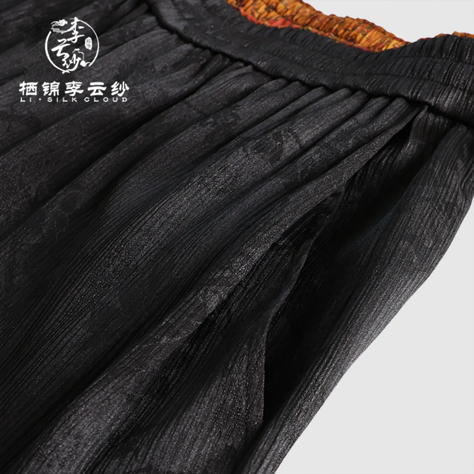 LI SILK CLOUD 100% Mulberry Silk Xiangyunsha Trousers - Traditional Chinese Fabric， Lightweight Breathable