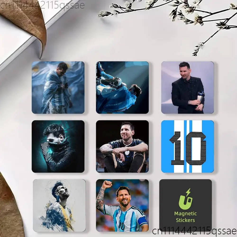 FOR Argentina Lionel Messi Black Square Plastic Fridge Magnet, for Magnetic Sticker No Trace Left, Durable, Smooth Textured