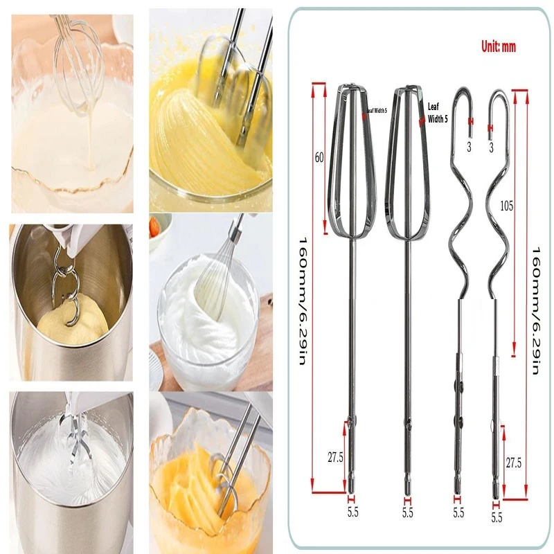 1/2/4 Pc Elektrische Schneebesen Rühren Haken Edelstahl Elektrische Schneebesen Zubehör Handheld Schneebesen Mischen Stick küche Mixer