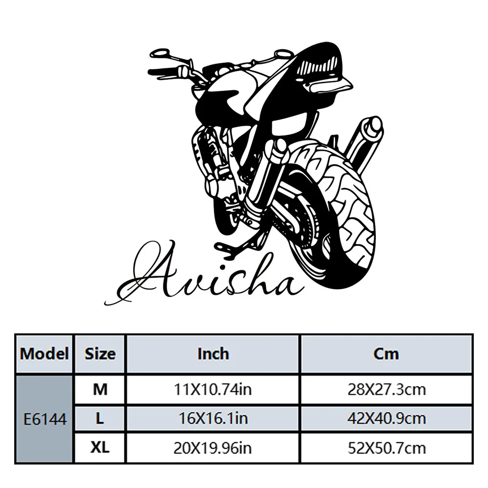 1PC Lovely Motorcycle Customizable Name Art Sticker Waterproof Wall Stickers For party decoration Decoration Accessories